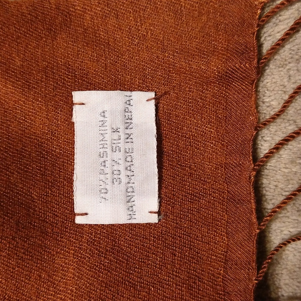 Large size wrap Brown Silk Pashmina